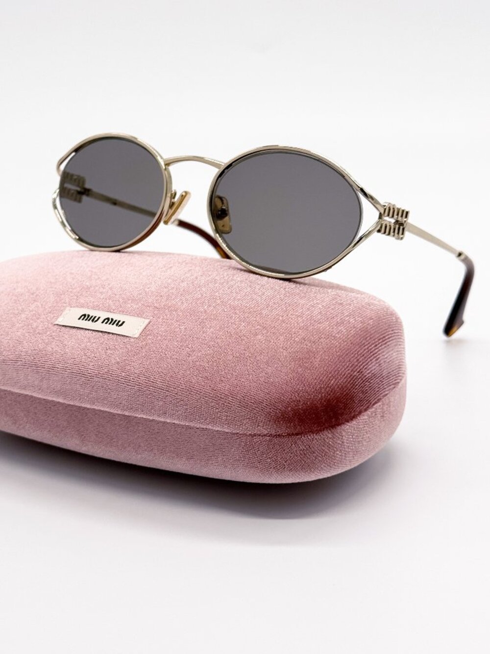 NEW MIU MIU MU52YS ZVN80Q SUNGLASSES GOLD/GRAY WOMEN MU 52YS, SMU 52Y EYEWEAR